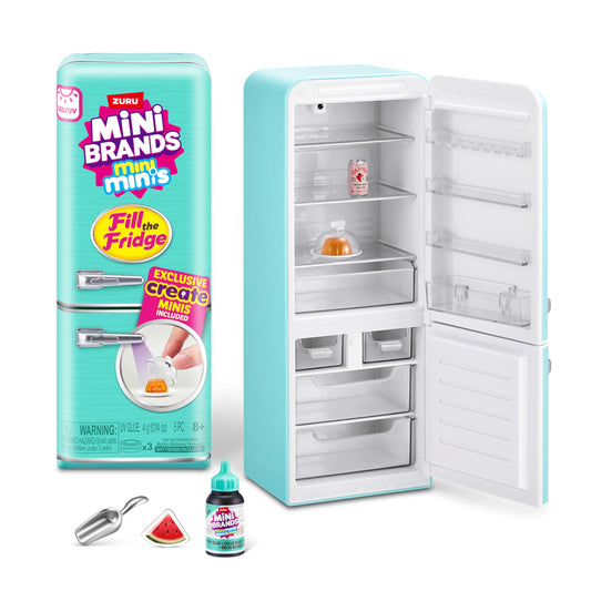 Mini Brands Fill The Fridge Playset w/UV Light by ZURU, Collectibles, DIY, Resin Play, Exclusive Recipe, NOT Edible, 8+