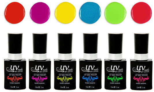 UV-NAILS Gel nail polish cure with UV or LED nail lamp gel polish for nails Set of 6 (LOS ANGELES) Beauty & Personal Care UV-NAILS