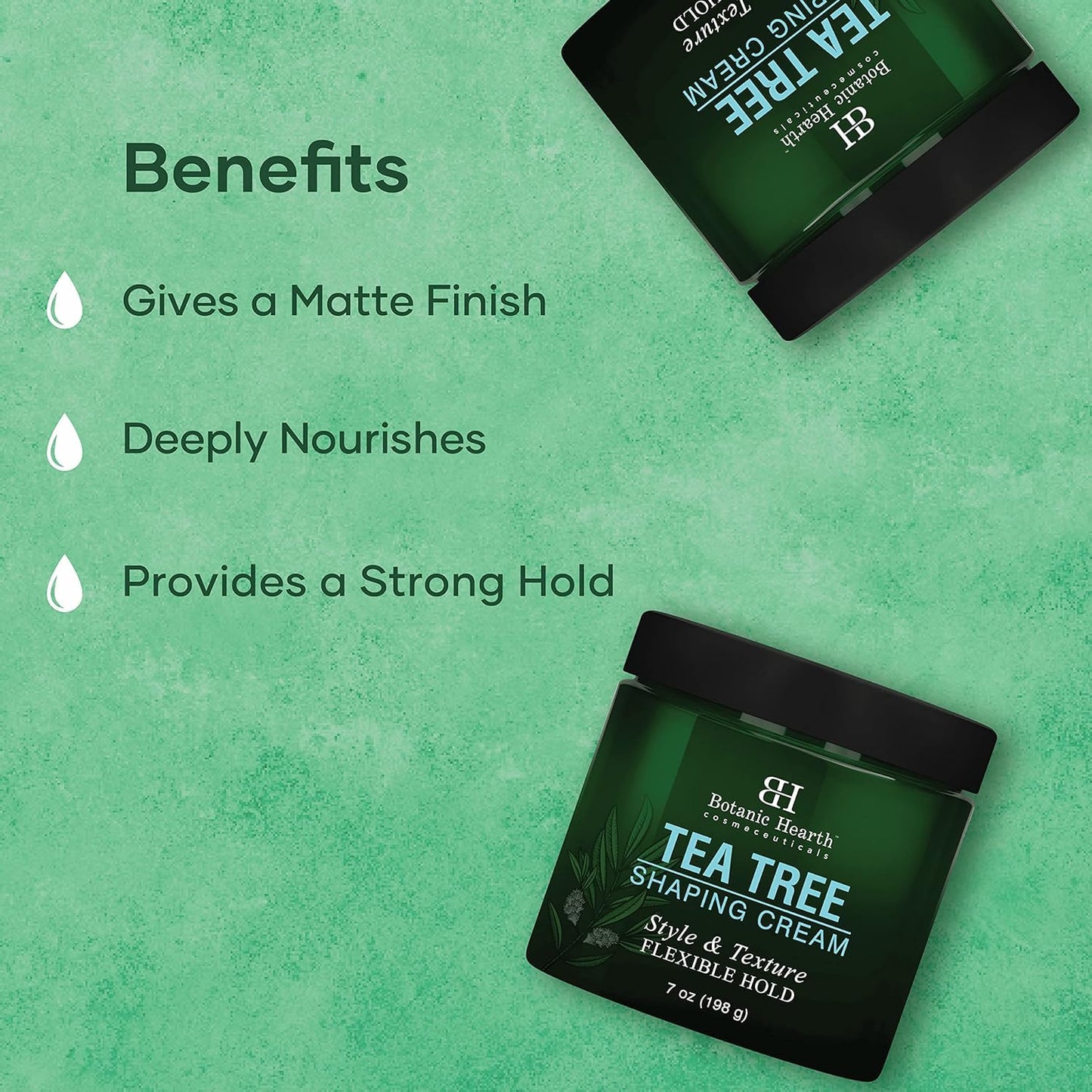 Botanic Hearth Tea Tree Shaping Cream, Hair Styling Cream with Collagen & Biotin | Style & Texture, Strong & Flexible Hold, for All Hair Types | Men