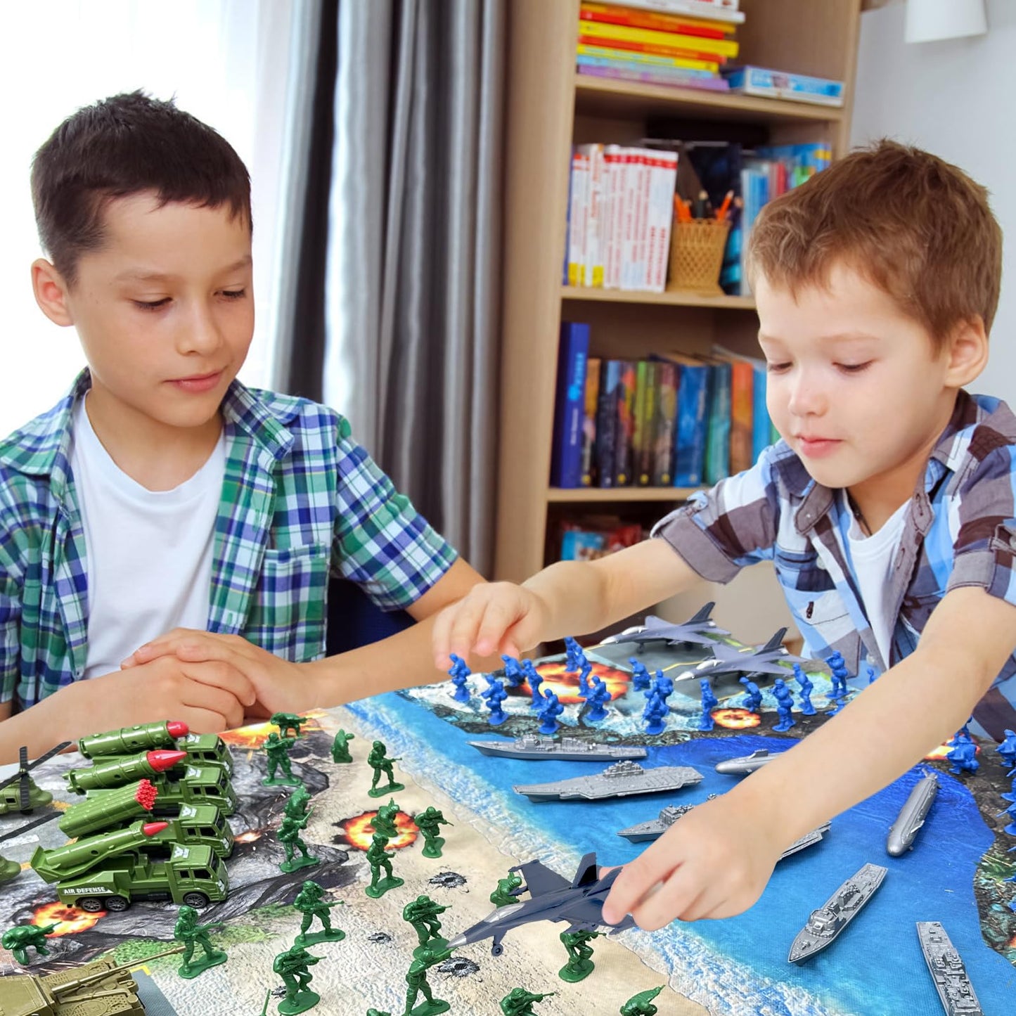 TALGIC Army Men Playset – Large Military Toy Set with Soldiers, Battle Mat, Weapons & Gear Accessories, Combat Toys for Boys Ages 4–12