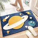 Tyrafry Bath Rug Cute Space Bathroom Rug Mat for Bathroom, Soft Microfiber Rug Water Absorbent Bath Mat fot Kids, Bedroom, Kitchen, Dinning, Non Skid…