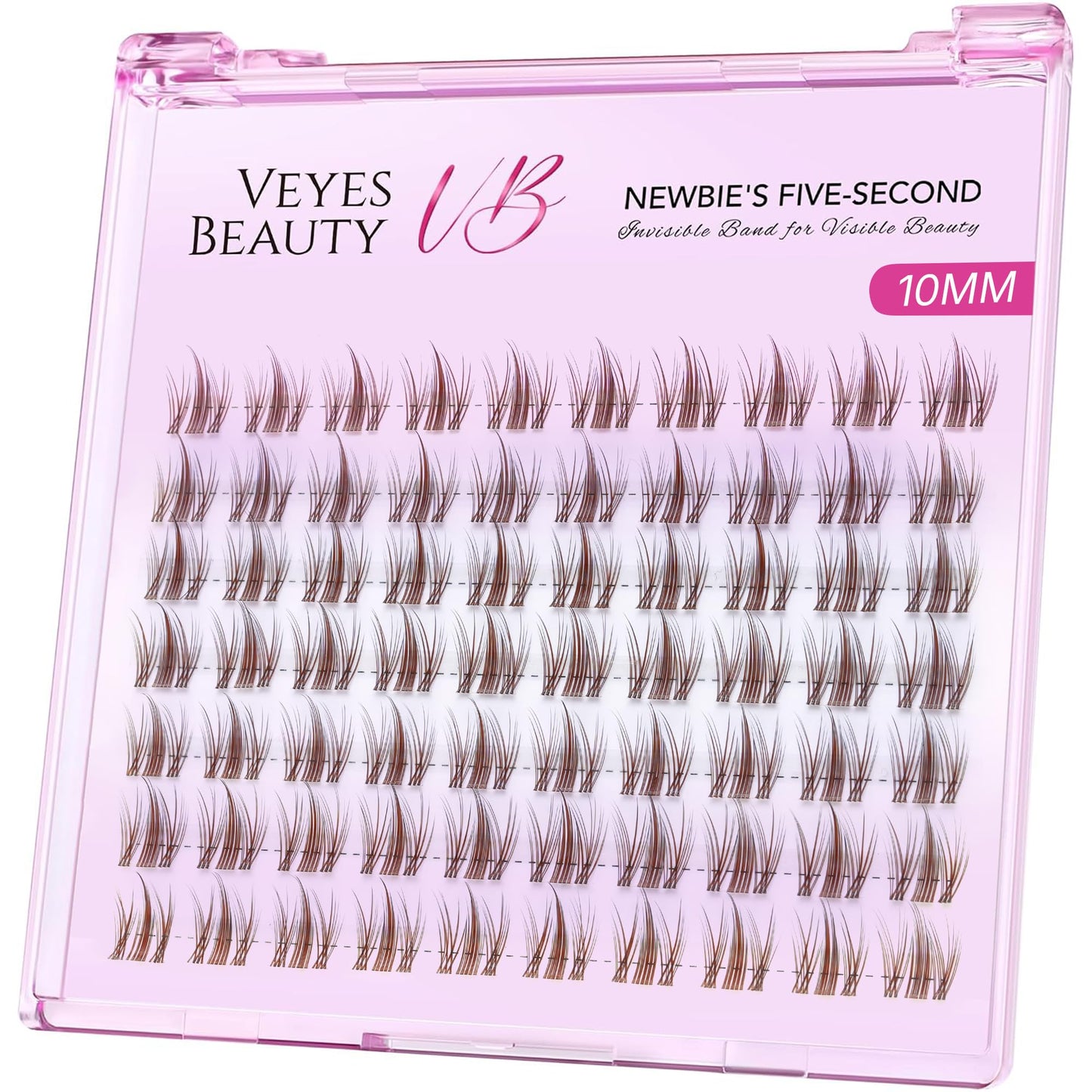 VEYESBEAUTY Brown Manga Lash Clusters Eyelash Extensions Thin & Invisible Band DIY Individual False Eyelashes Newbie's Five-Second Series Wispy Lash Beauty and Personal Care VEYESBEAUTY Default Title