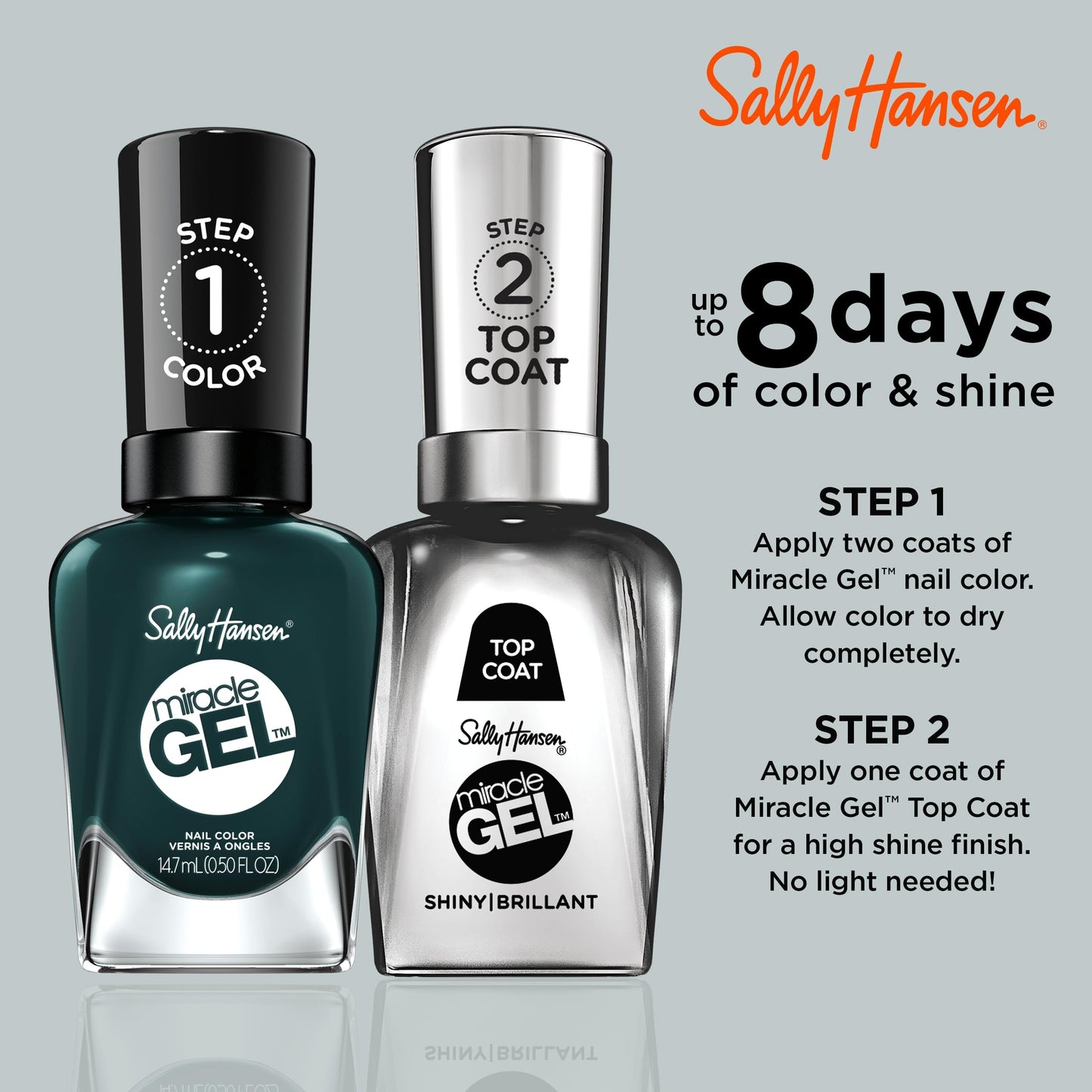 Sally Hansen Miracle Gel Salon Quality Nail Polish | Gel-Like Formula, Two-Step System, No UV Light Needed, Long Lasting | Opaque, Glossy | 676 Beauty & Personal Care Sally Hansen