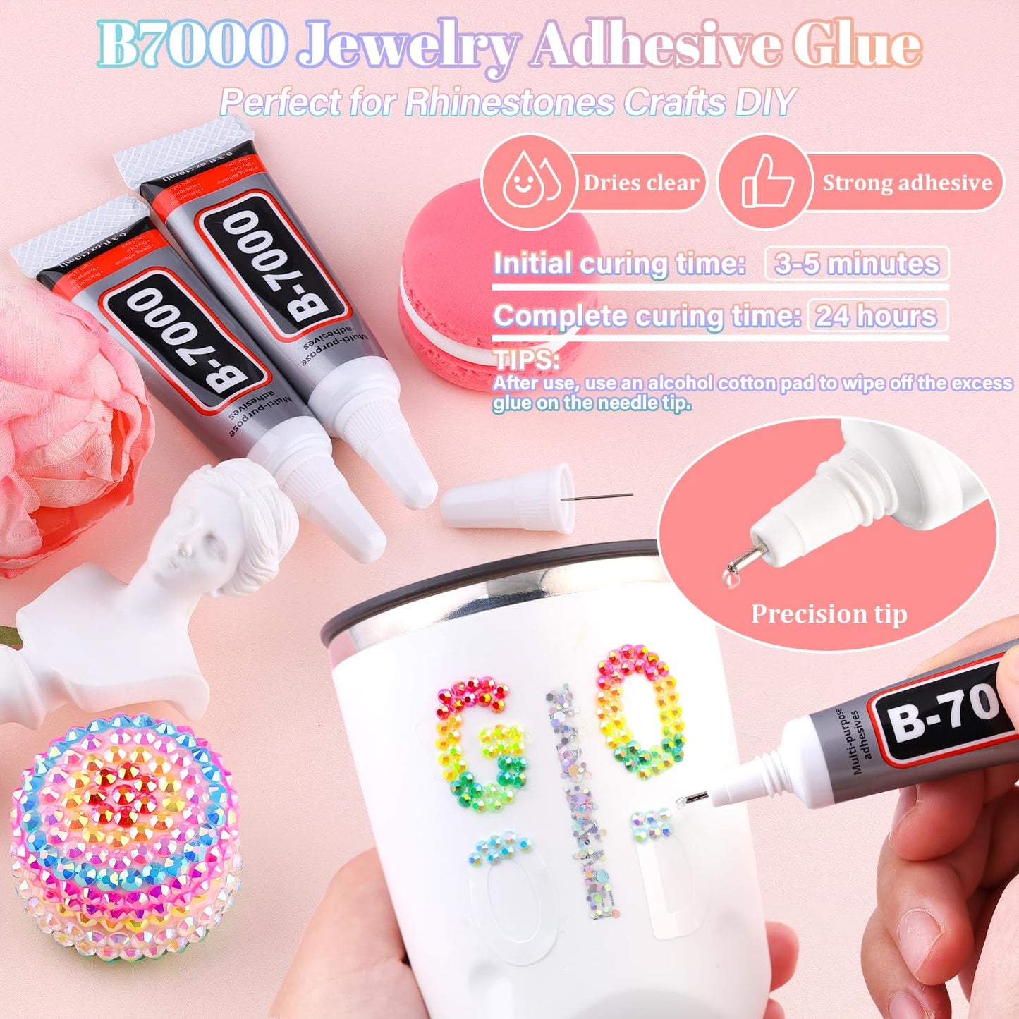 BELLEBOOST 35000PCS Jelly Bedazzler Kit with Rhinestones, 3mm Flatback Gems for Bedazzling, Multicolor Bedazzle Kit with B7000 Jewelry Glue and Gem Beauty and Personal Care BELLEBOOST