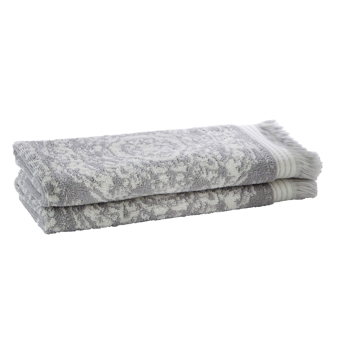SKL Home by Saturday Knight Ltd. Carrick Medallion 100% Turkish Cotton Hand Towel (2-Pack), Gray