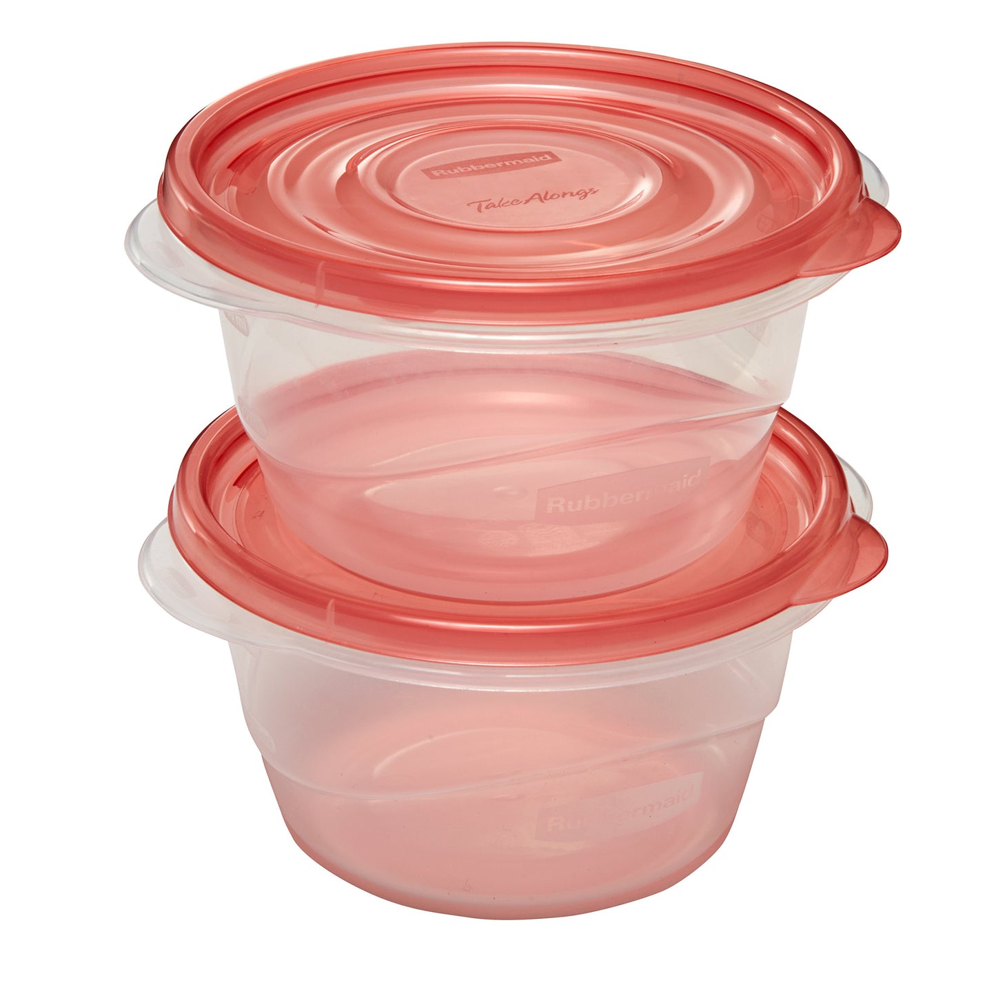 Rubbermaid TakeAlongs Small Bowl Food Storage Containers, 3.2 Cup, Tint Chili, 2 Count