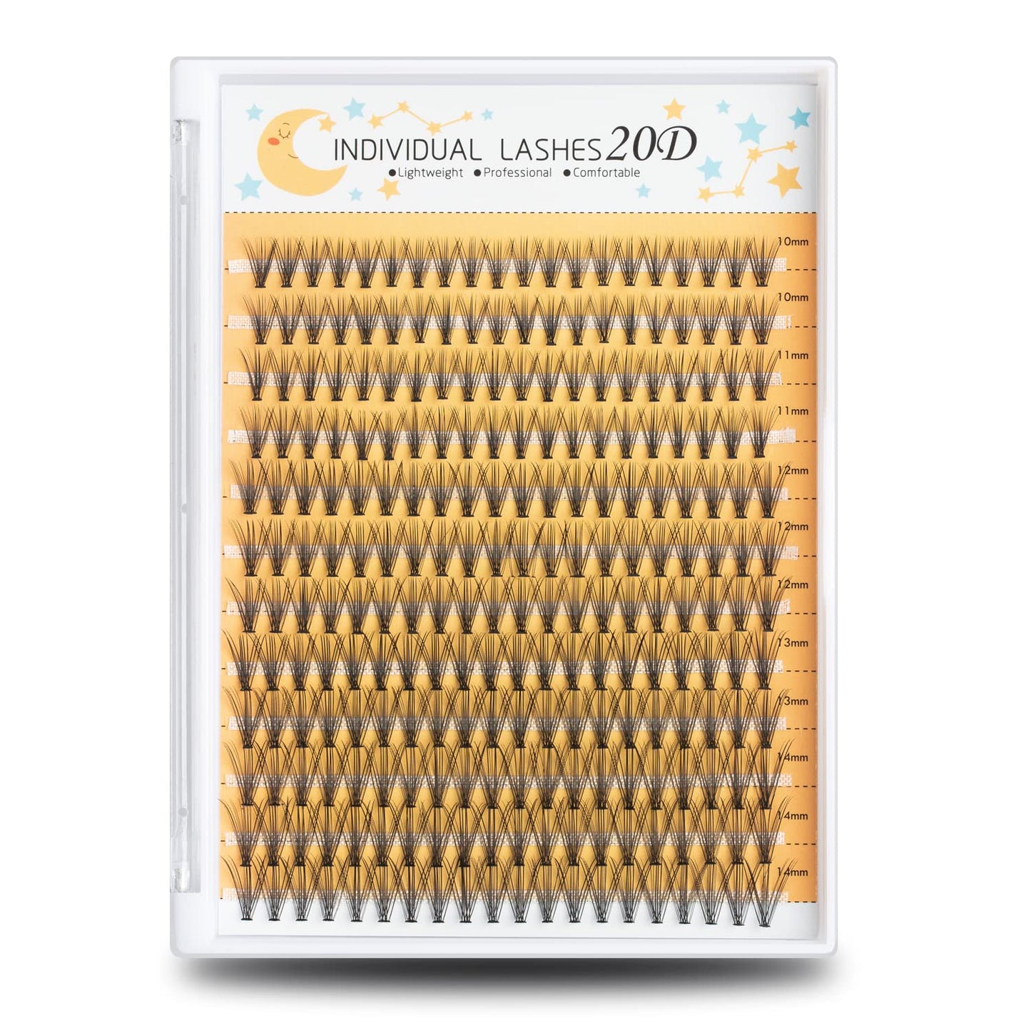 FinyDreamy 240pcs Individual Lash Extensions, 20D Lash Clusters Volume Mix Pack, 10-14mm Mix Lengths C Curl 0.07mm Thickness Professional Individual