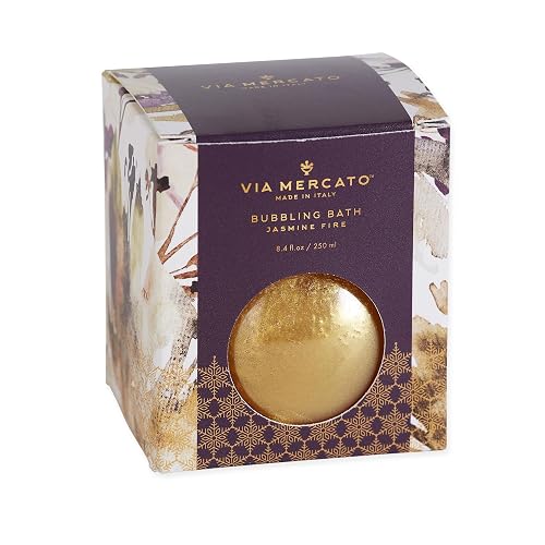 Via Mercato Scented Shimmering Bubble Bath, Moisturizing and Restorative, Ornament Gift Bottle is Beautifully Packaged with Gift-Giving in Mind, 250