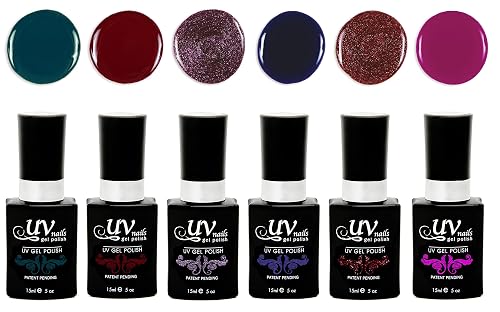 UV-NAILS Gel nail polish cure with UV or LED nail lamp gel polish for nails Set of 6 (CAPRI) Beauty & Personal Care UV-NAILS