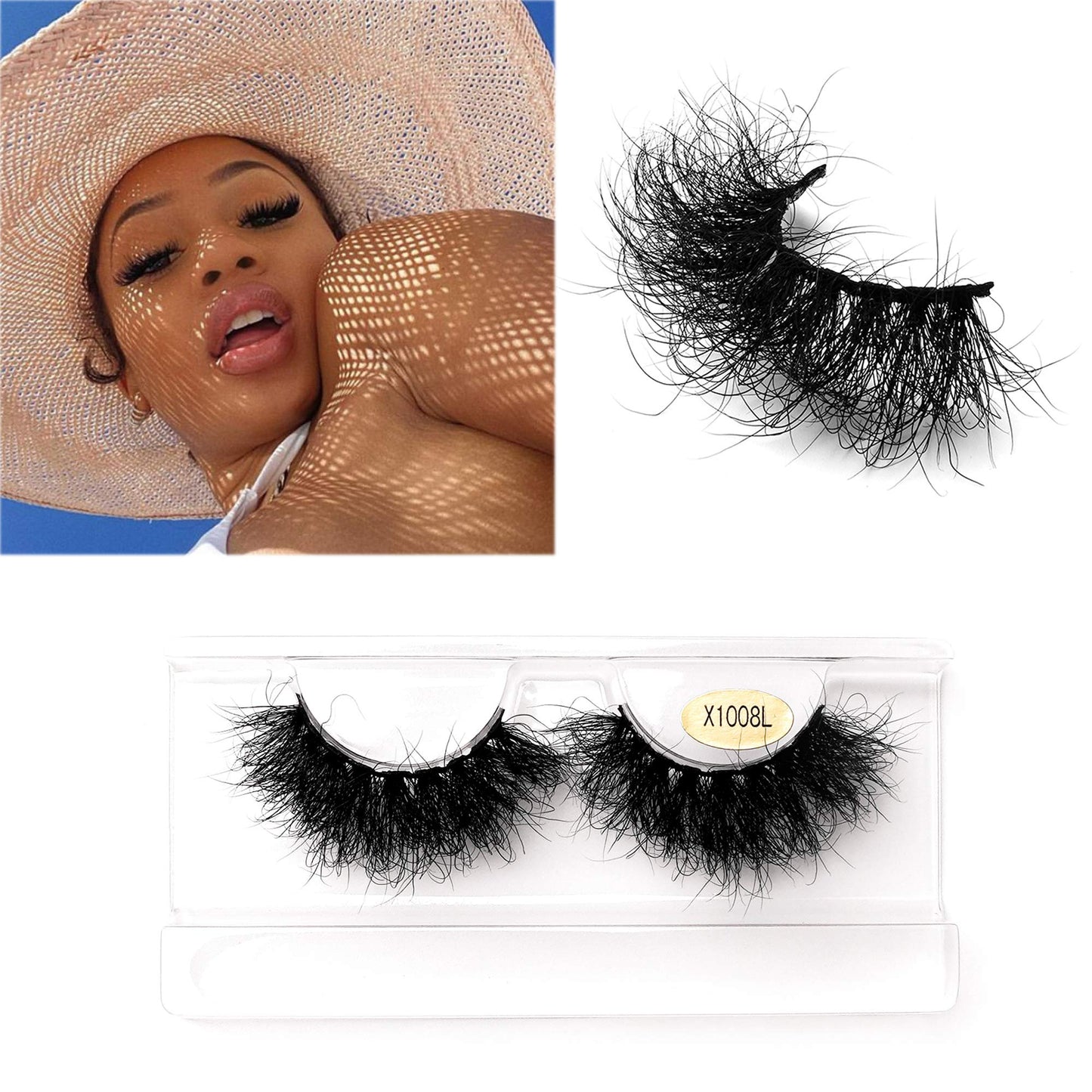 Fluffy Mink Lashes Miuhair False Eyelashes Natural Real Mink Lashes Fluffy Long 5D Dramatic Eyelashes for Women Full Lashes Durable Reusable Mink