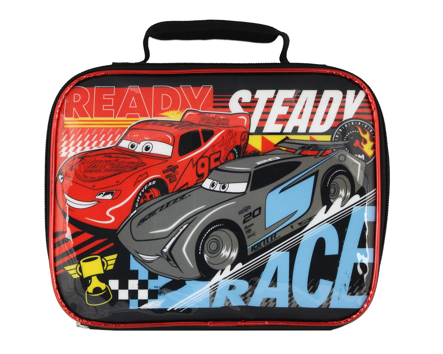 Disney Cars Taking The Lead Lightning McQueen Jackson Strom 17" Backpack Lunch Box 5pc Set