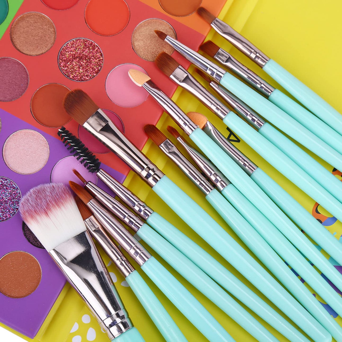 UCANBE 54 Colors Splashy Candies Eyeshadow Palette + 15pcs Makeup Brush Set, Highly Pigment Matte Metallic Shimmer Glitter Eye Shadow Bright Color Beauty and Personal Care UCANBE