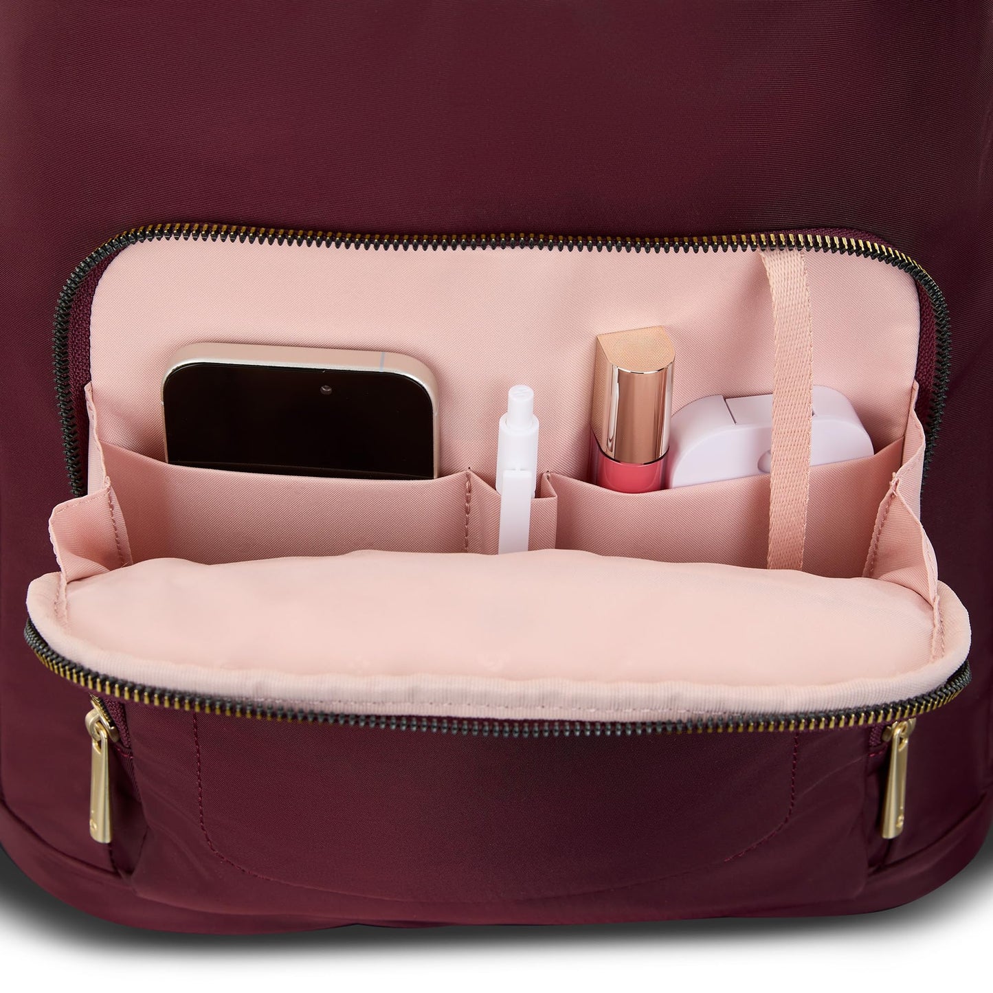 Samsonite Mobile Solutions 2 Deluxe Backpack, Laptop & Tablet Backpack with Padded Compartments, Front Zippered Pocket with Organizer, Water Bottle Pockets, StackIt™ Strap, Work & Travel Bag - Merlot