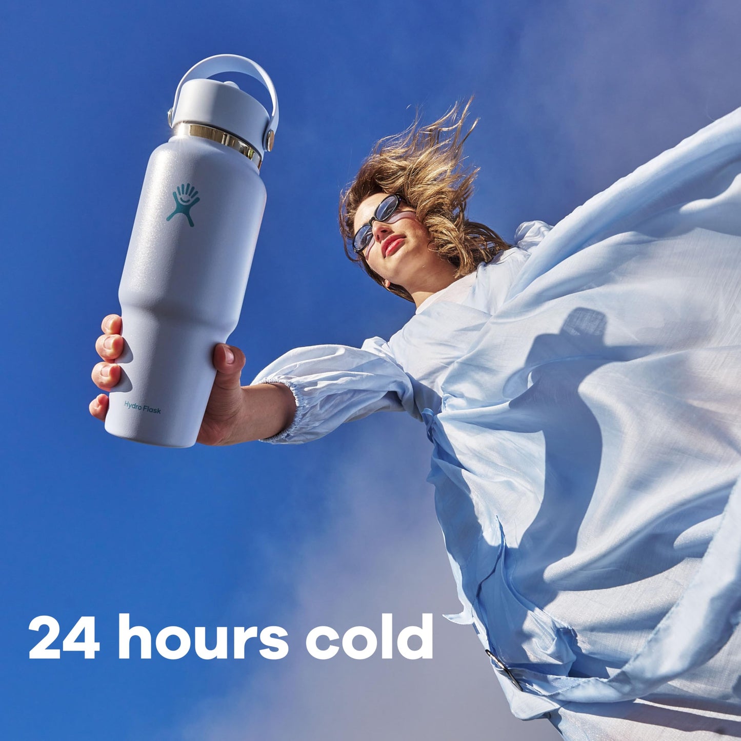 Hydro Flask Travel Water Bottle - Insulated Stainless Steel - Wide Straw Lid, Non Spill, Leakproof in 40 Oz Birch Gray