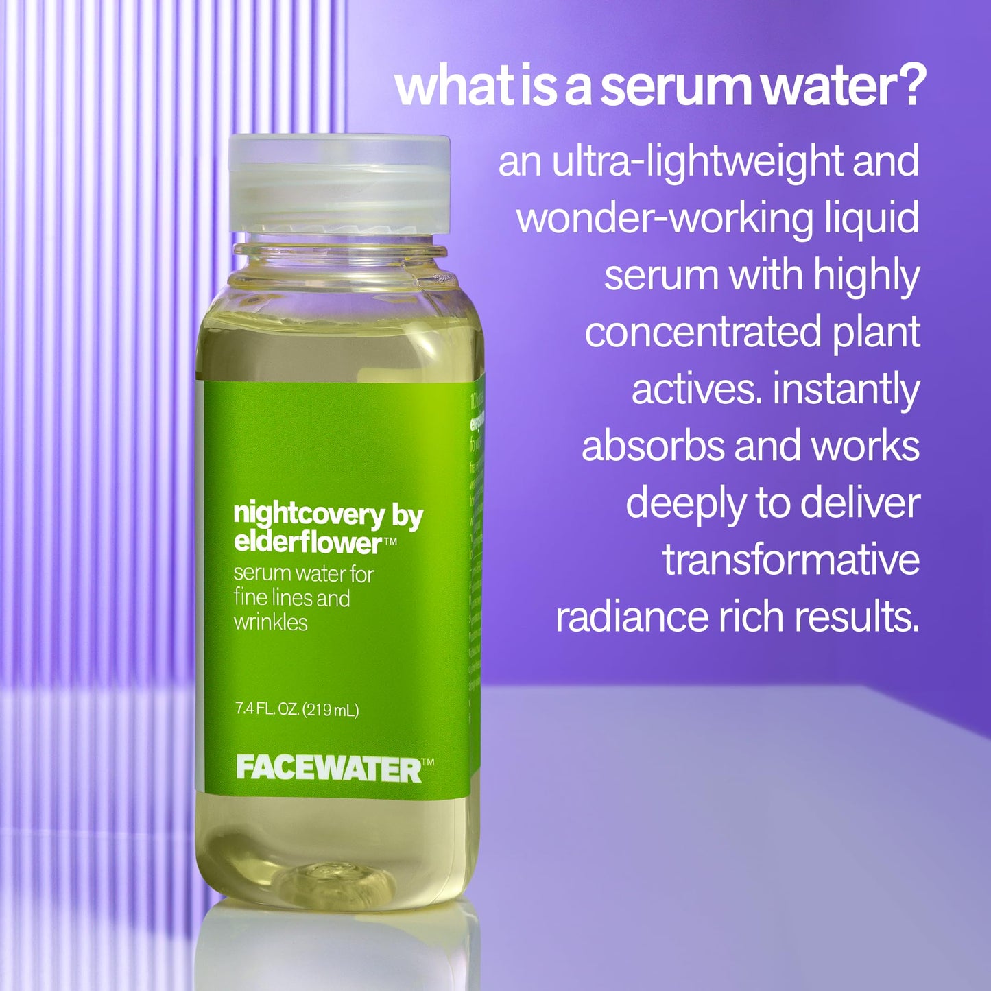PLANT BEAUTY DISTILLERY Facewater Nightcovery by Elderflower Serum Water for Fine Lines and Wrinkles