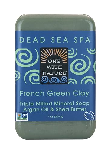 One With Nature Dead Sea Salt French Clay Soap 7 oz