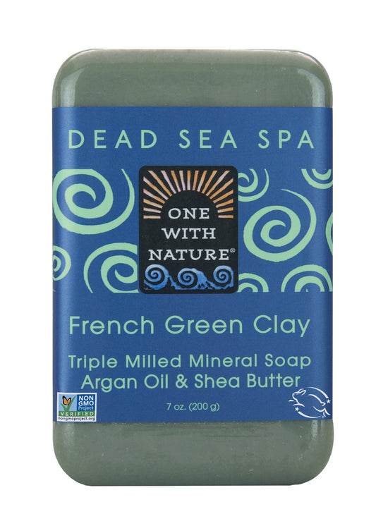 One With Nature Dead Sea Salt French Clay Soap 7 oz