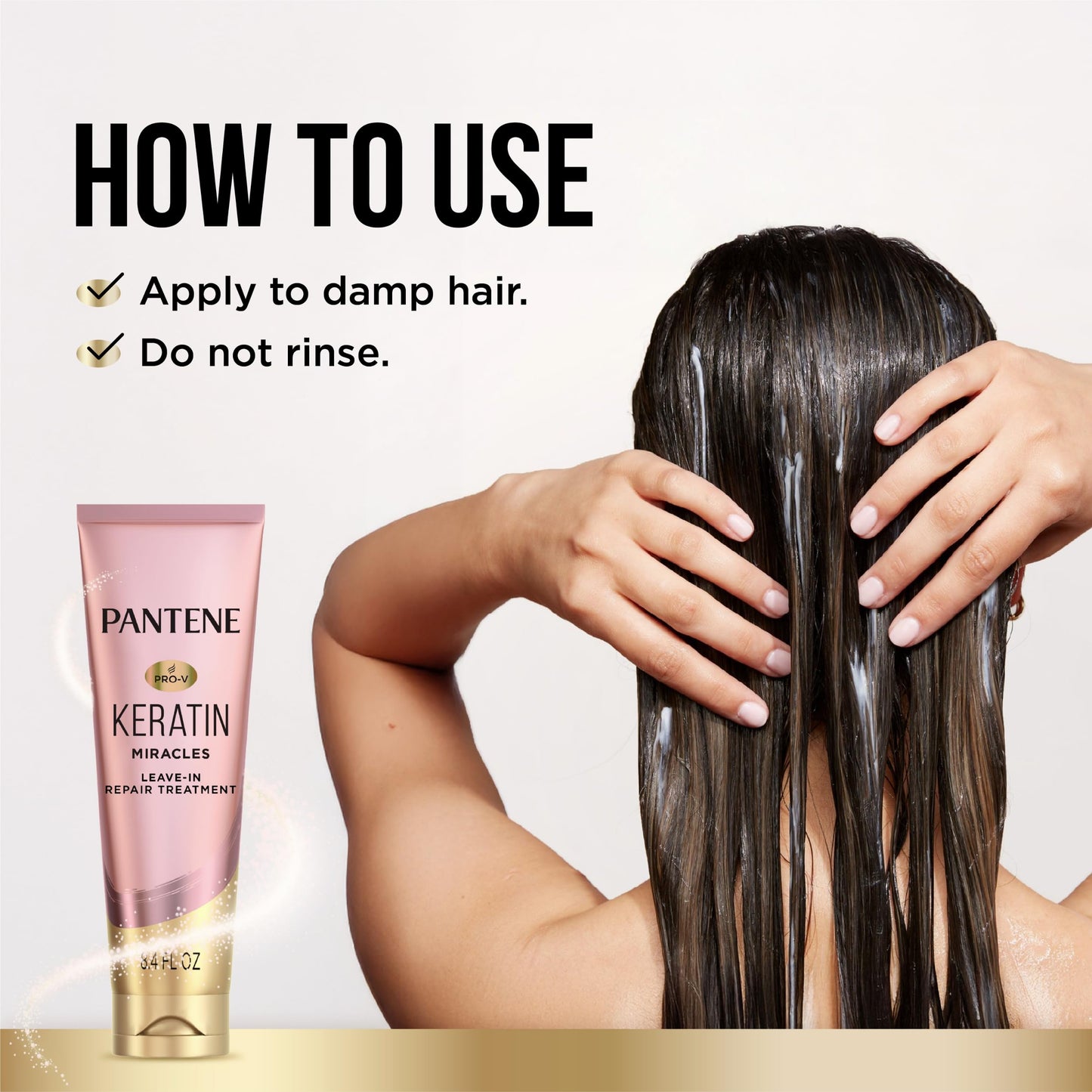 Pantene Keratin Leave-In Conditioner with Argan Oil, Protein Treatment for Dry, Damaged & Color-Treated Hair, Repairs Split Ends