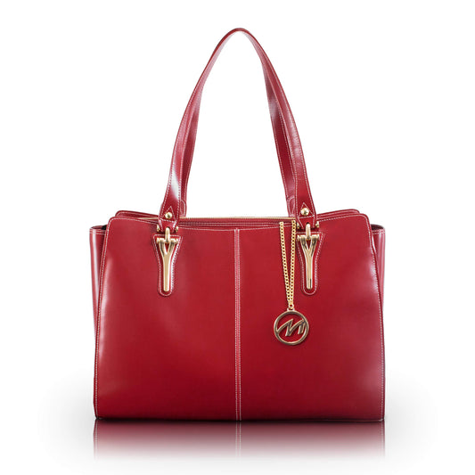 McKlein GLENNA, Leather Ladies' Tote with Tablet Pocket, Laptop Bag for Women Lightweight Leather, Computer Tote Bag, Briefcase Large Capacity Handbag