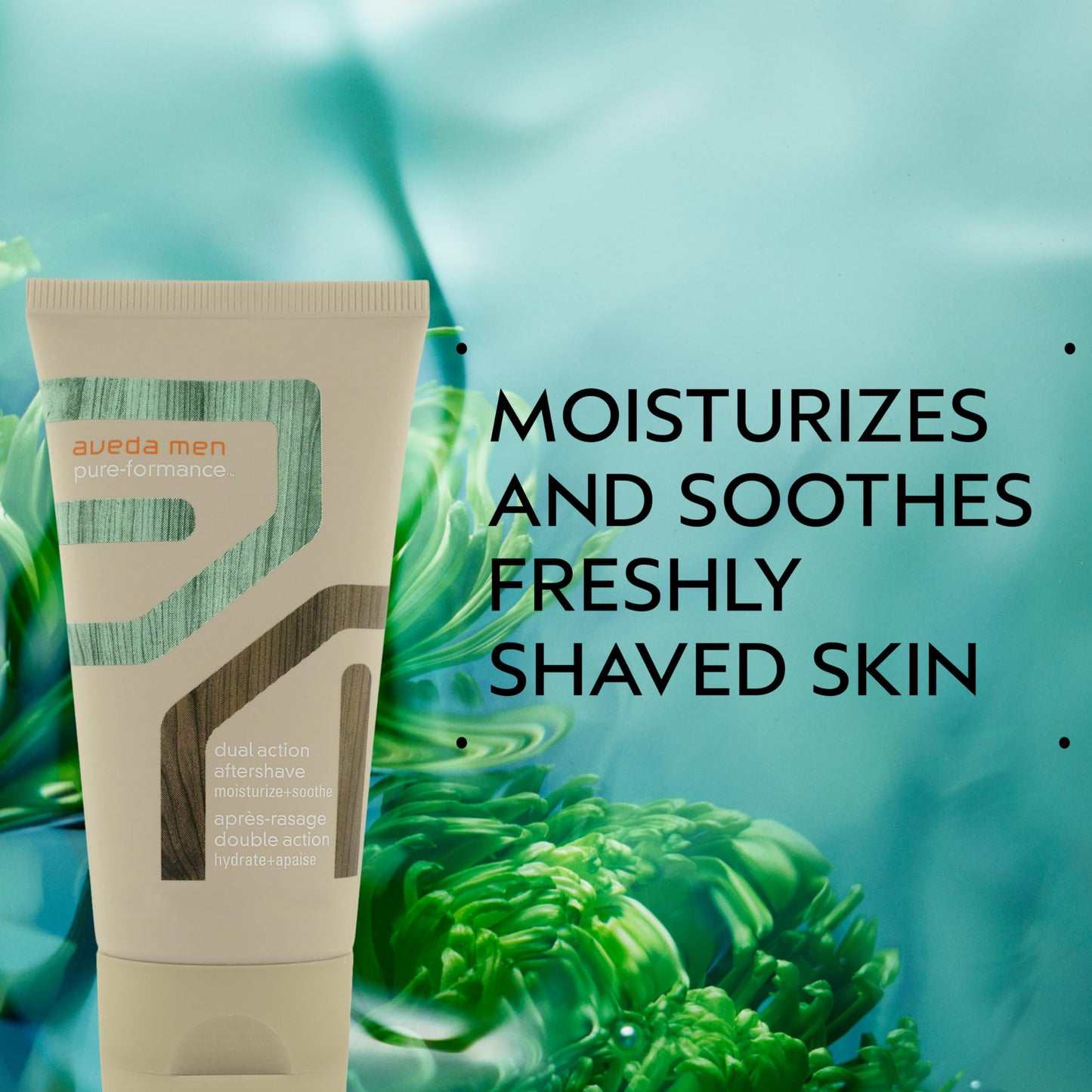 Aveda Men Pure-Formance Dual Action Aftershave | 2-in-1 Aftershave & Moisturizer | with Spearmint | for All Skin Types | 97% Naturally Derived*, 2.5