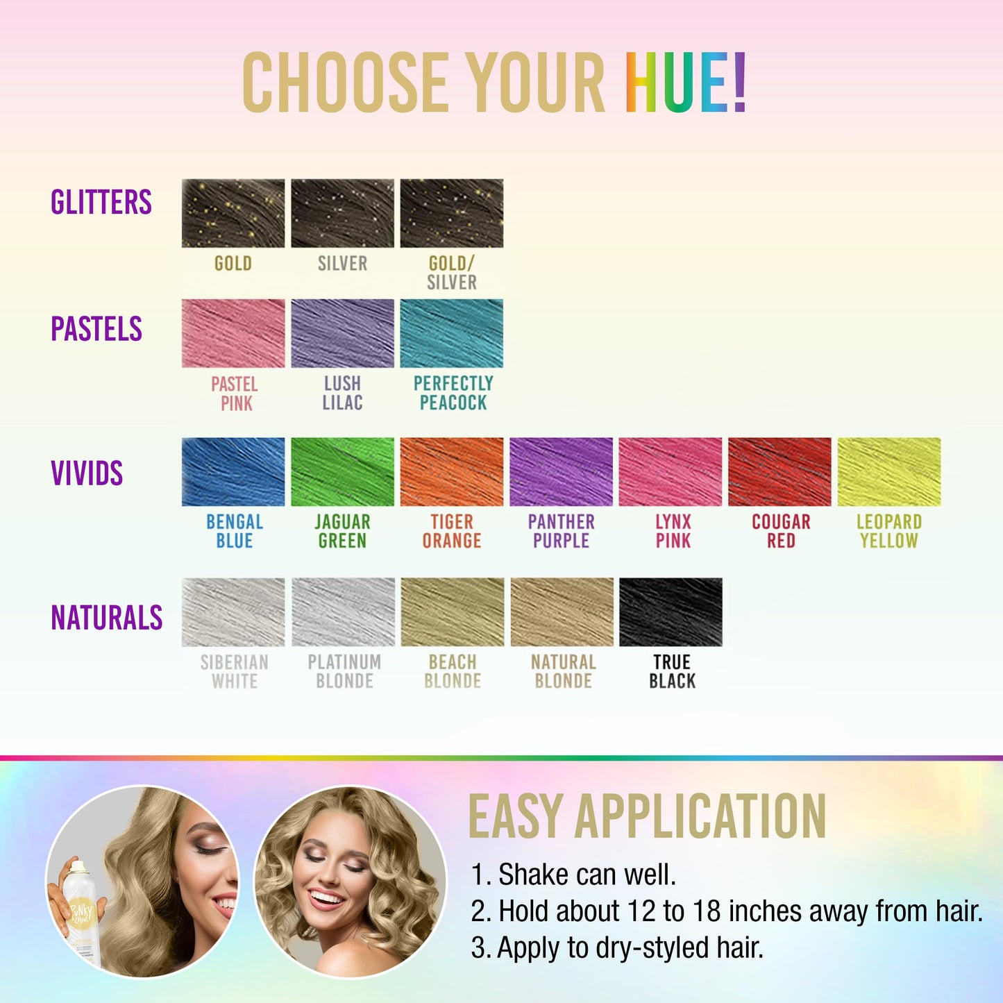 Punky Temporary Hair Highlight Spray, Beach Blonde, 3.5 oz, 1-Pack