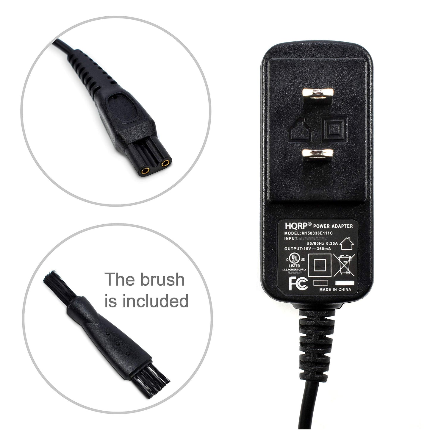 HQRP 15V Charger Compatible with Philips Norelco HQ8505 7000 5000 3000 6709X 6716X 6735X 6737X 6828XL 6829XL RQ1280 RQ1260, Aquatech Powertouch AT880 Beauty and Personal Care HQRP