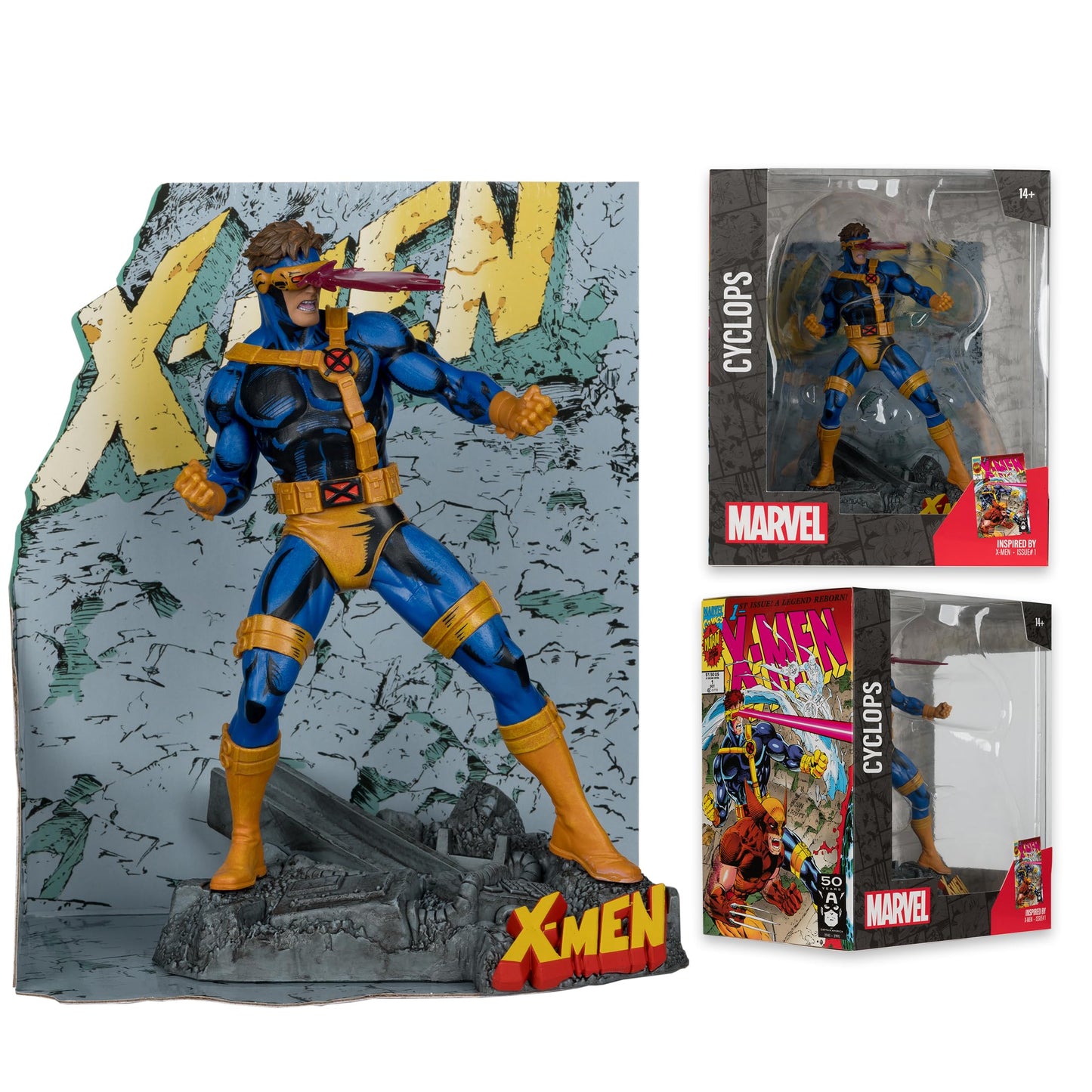 McFarlane Toys - Marvel Cyclops 1:10th Scale Collectible with Scene (X-Men #1)