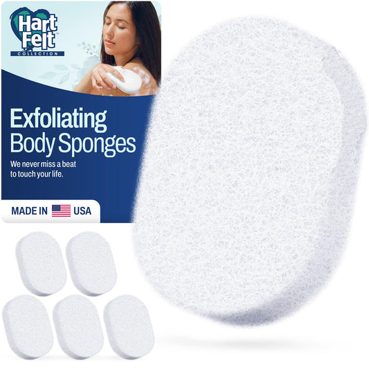 HartFelt Bath Sponges for Shower | Oval Body Wash Scrubber for Exfoliating Skin | Clean and Refresh Body, Back & Arms | Chemical-Free Body Sponge | Beauty & Personal Care HartFelt