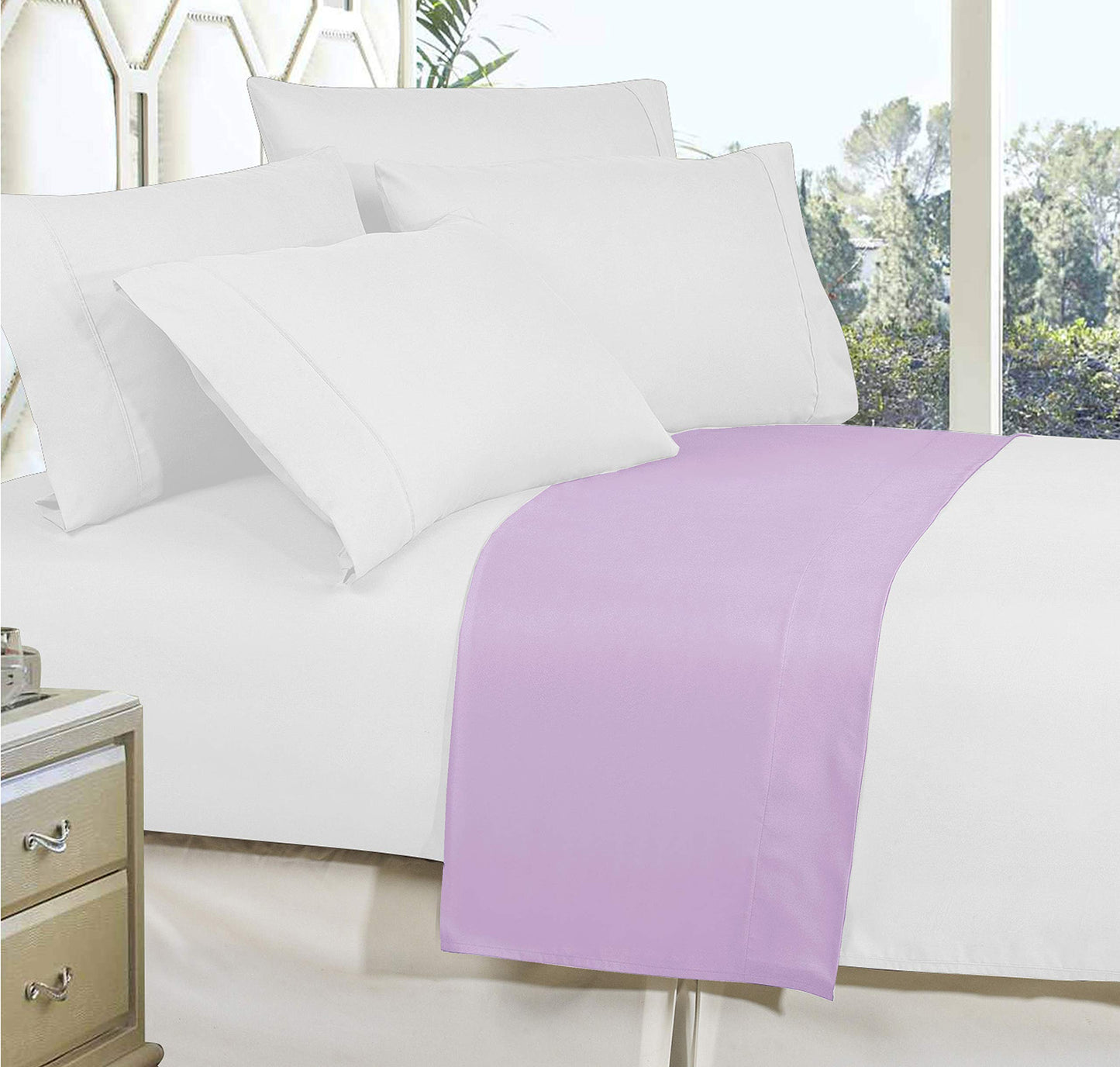 Elegant Comfort Premium Hotel Quality 1-Piece Flat Sheet, Luxury and Softest 1500 Premium Hotel Quality Microfiber Bedding Flat Sheet, Wrinkle-Free,