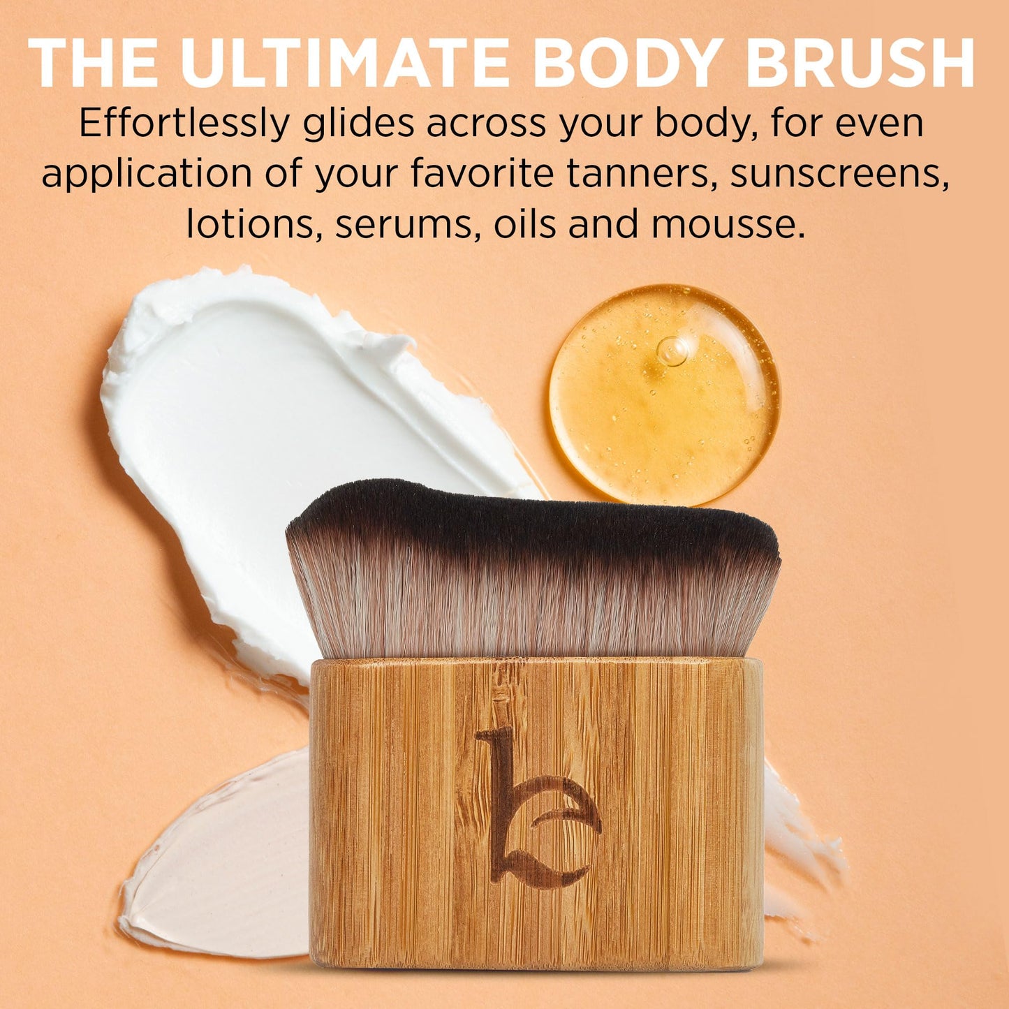 Ultra Soft Self Tanner Brush - Kabuki Brush for Body Foundation & Makeup, Blending Applicator for Tanner, Self Tanning Mitt, Achieves Sunless