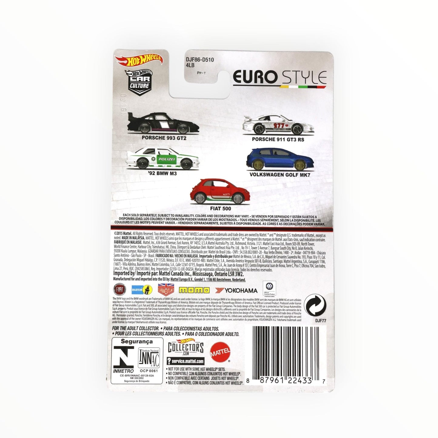 Hot Wheels Car Culture Euro Style Porsche 993 GT2 in Black