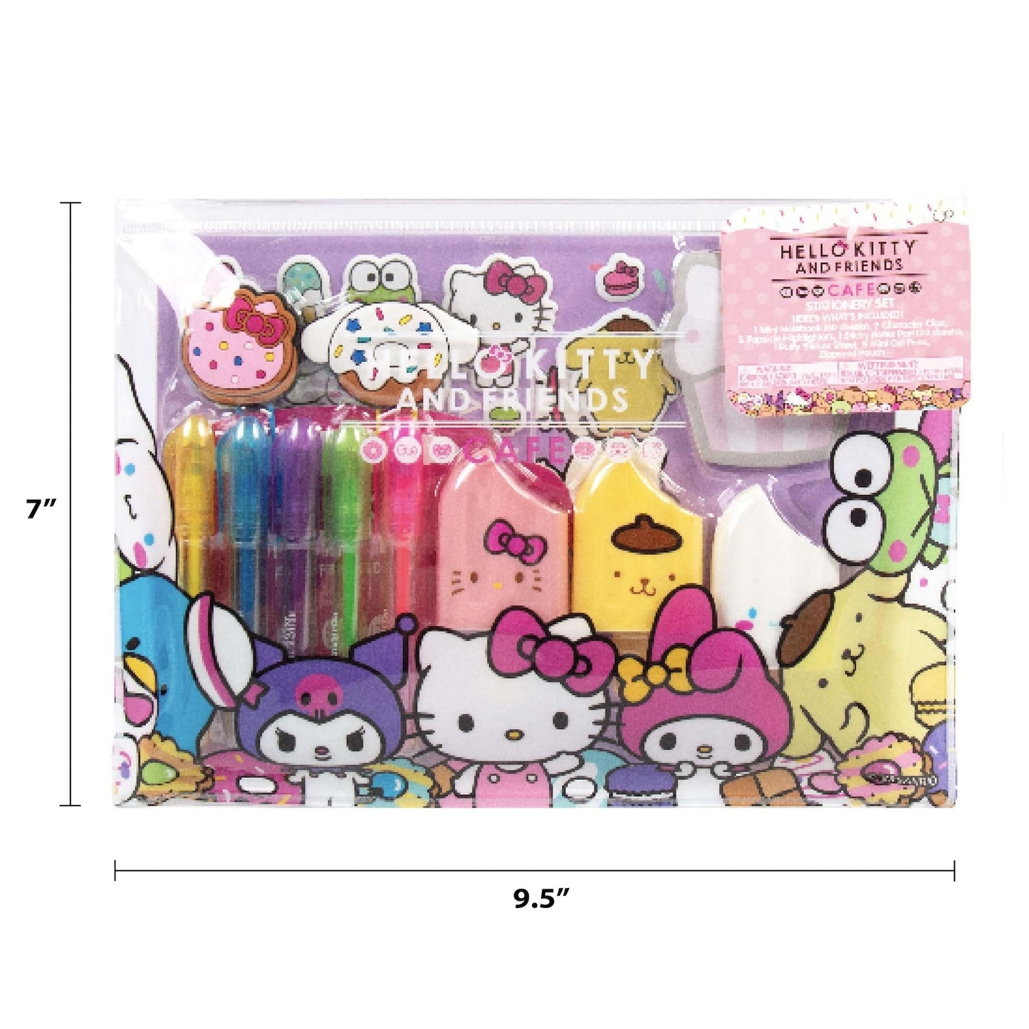 Hello Kitty 22-Pc Kawaii Stationery Set – Cute Sanrio School Supplies with Notebook, Pens, Stickers & More, Collectible Gift for Ages 4+