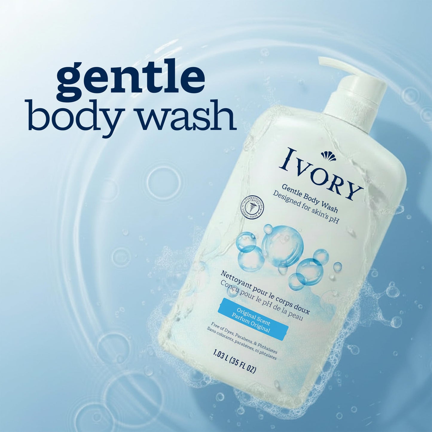 Ivory Body Wash, Designed for the Whole Family, Gentle Formula, Free of Dyes Heavy Perfumes Parabens Phthalates & Silicones, for Sensitive Skin Beauty & Personal Care IVORY