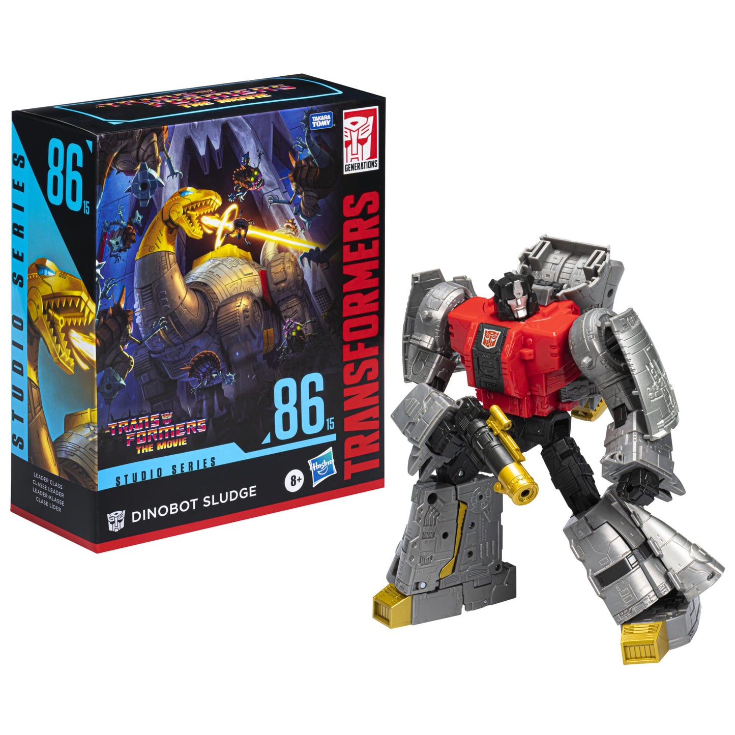 Transformers Studio Series 86-15 Leader Class The The Movie 1986 Dinobot Sludge Action Figure, Ages 8 and Up, 8.5-inch