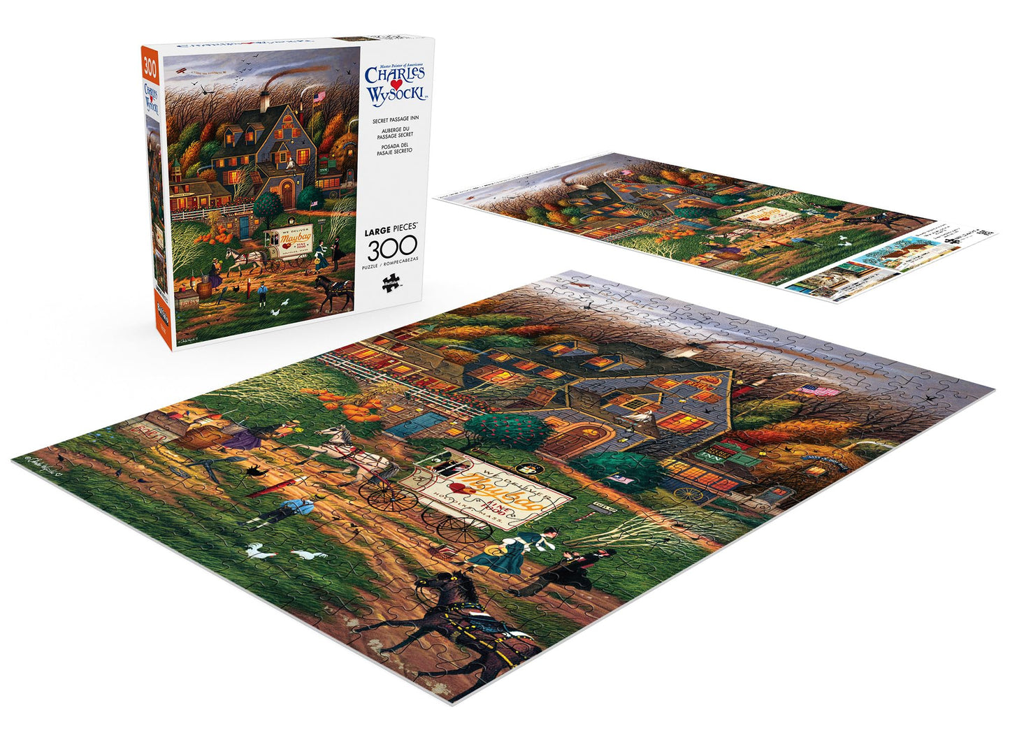 Buffalo Games - Charles Wysocki - Secret Passage Inn 300 Piece Jigsaw Puzzle for Adults, Challenging Puzzle for Game Nights, 21.25" x 15"