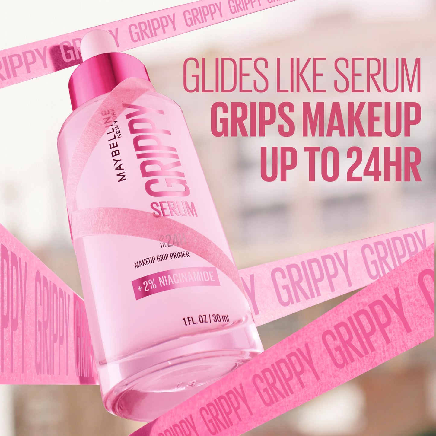 Maybelline Grippy Serum Primer, Hydrating Makeup Primer with 2% Niacinamide For Up To 24HR Make Up Wear, Clear, 1 Count Beauty and Personal Care MAYBELLINE