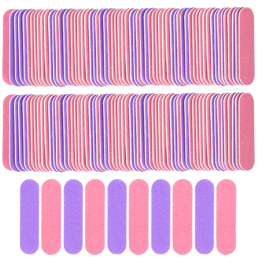 VIOCIWUO Mini Nail File Bulk 300Pcs (180/240 Grit), Disposable Nail Files Double Sided Emery Boards Home or Professional Manicure Tools(Purple