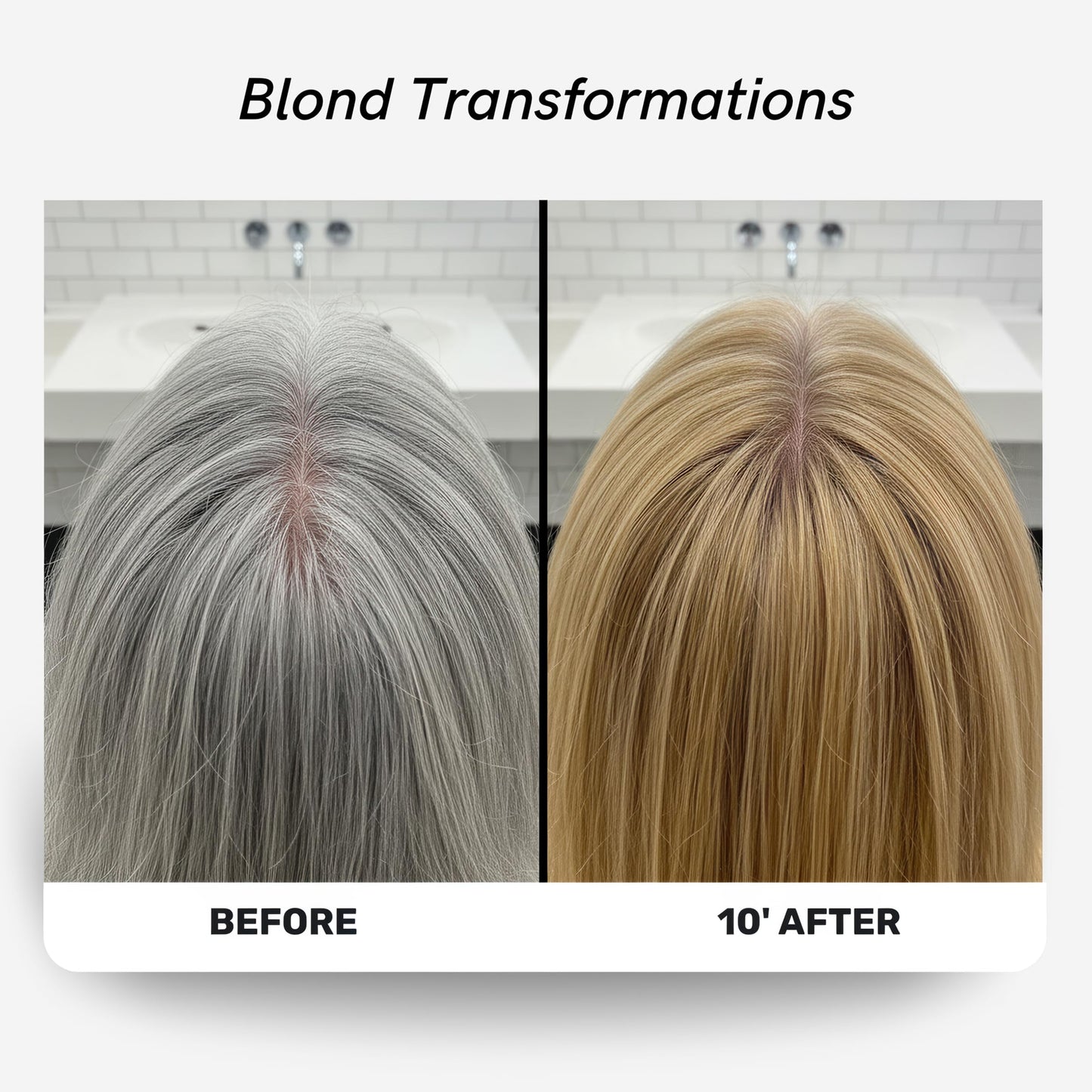 Polar Haircare - Blonde Dye Shampoo for Women and Men - Gray Coverage Color Cleanser, Semi-Permanent Golden Tone Kit, Light Color Wash, Quick