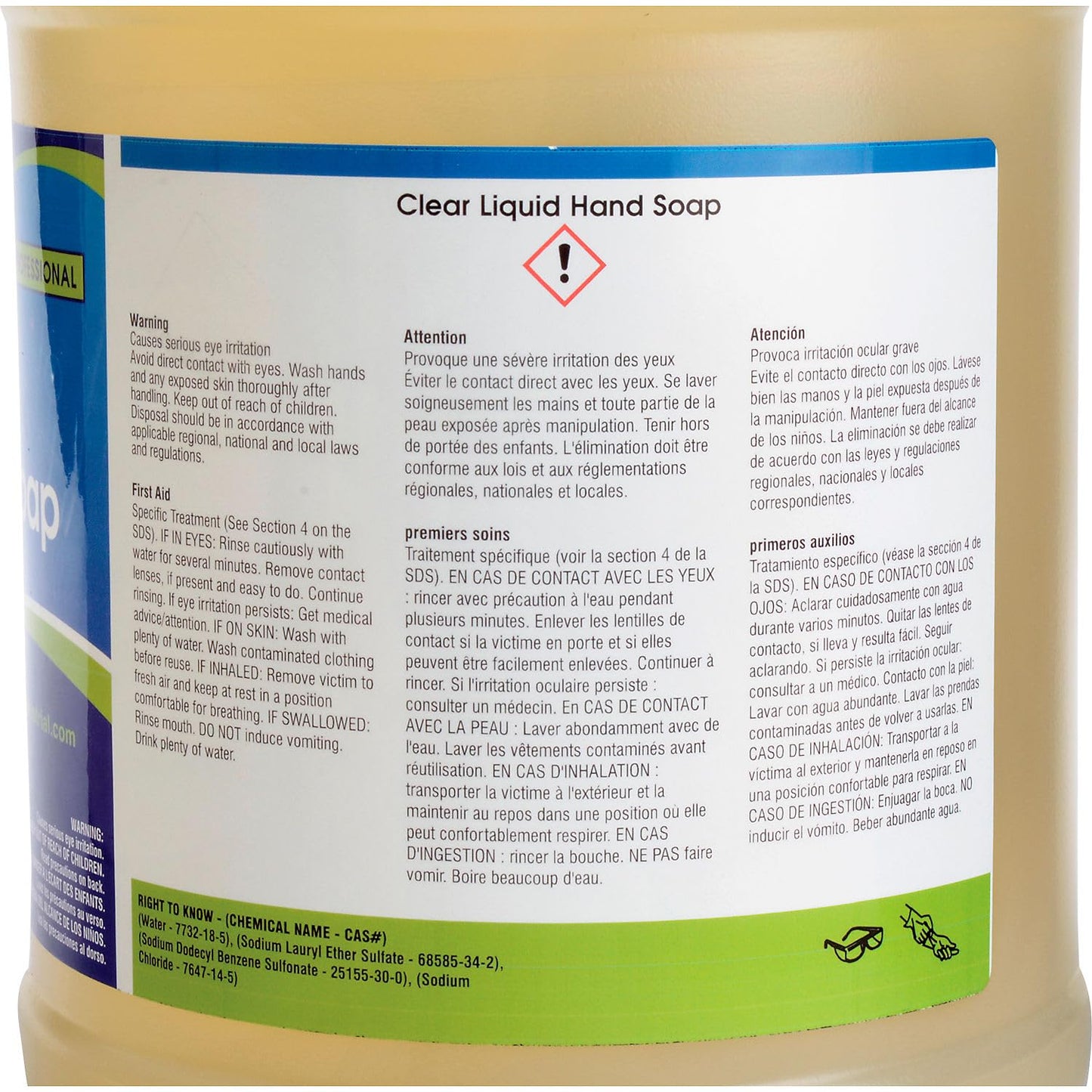Global Industrial General Purpose Liquid Hand Soap, Floral Scented, Clear, 1 Gallon Bottle, 4/Bottles, Commercial & Industrial Liquid Hand Soap Refill