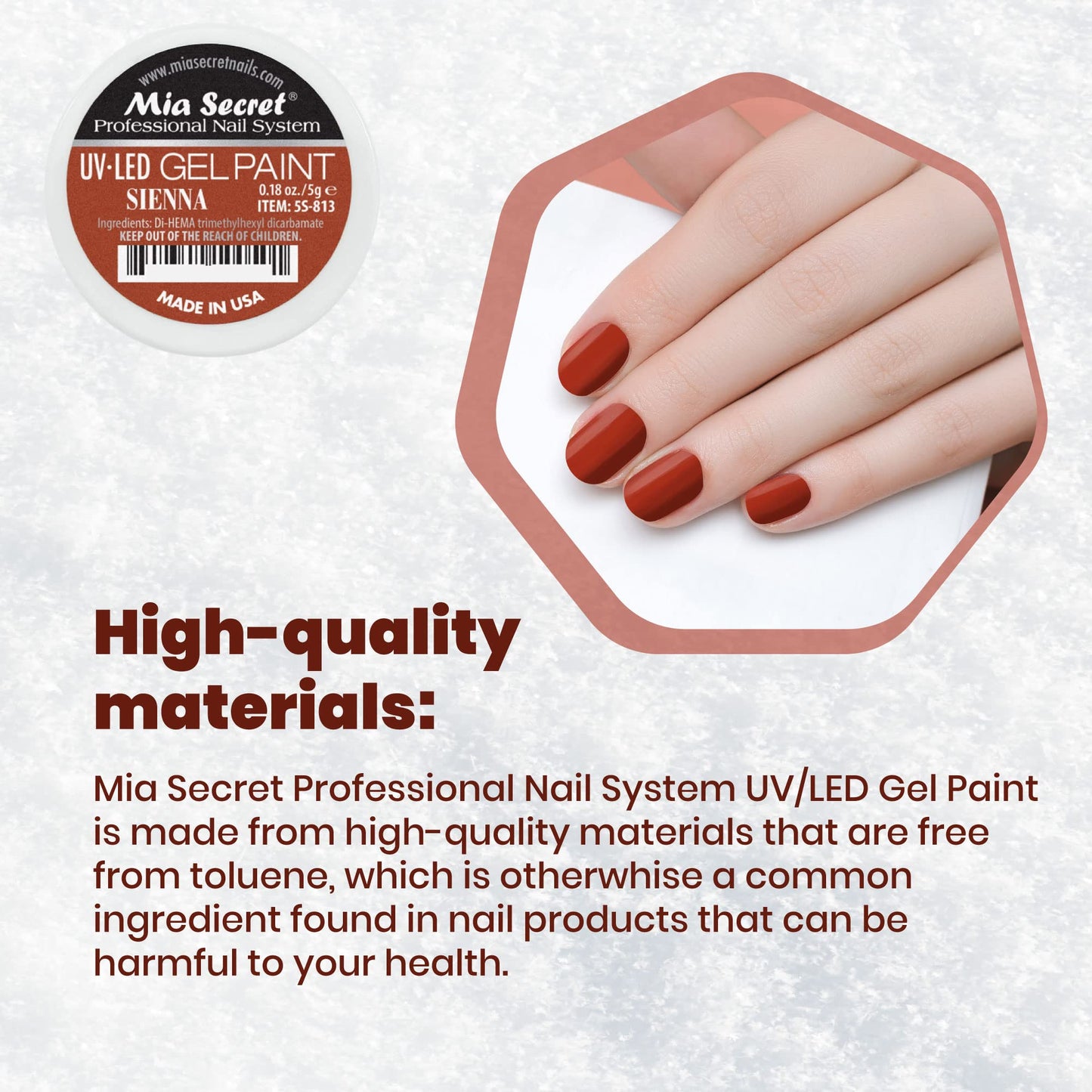 Mia Secret Professional Nail System UV/LED Gel Paint - 5 grams (Sienna) Beauty & Personal Care Mia Secret