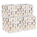 DII Non Woven Polyester Storage Bin, Metallic Pineapple, White & Gold, Small Set of 4