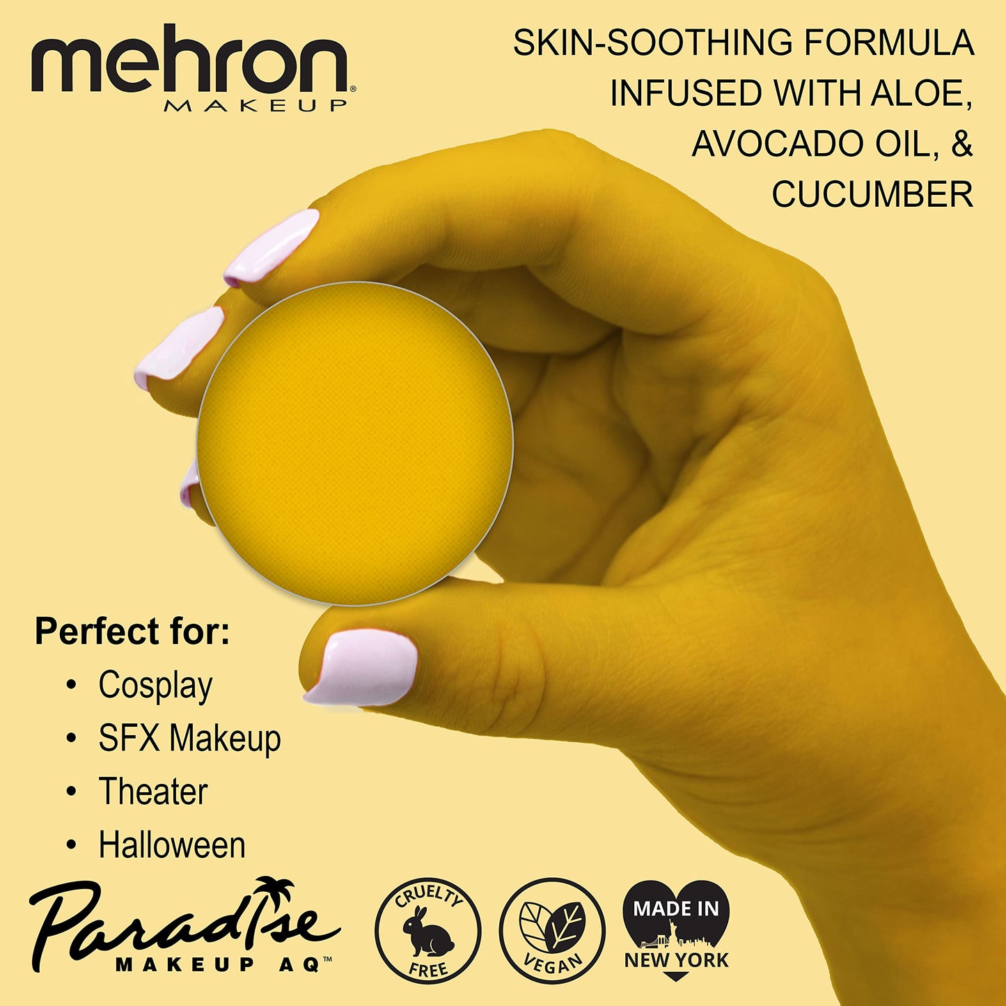 Mehron Makeup Paradise Makeup AQ Refill Size | Face & Body Painting, Beauty, Cosplay, and Halloween | Water Activated Face Paint, Body Paint .25 oz (7
