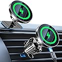 Kaistyle for MagSafe Car Mount Charger【Stronger Magnets】iPhone Magnetic Wireless Car Charger【Dashboard+Vent】 for Magsafe Charger Cell Phone Car Mount…