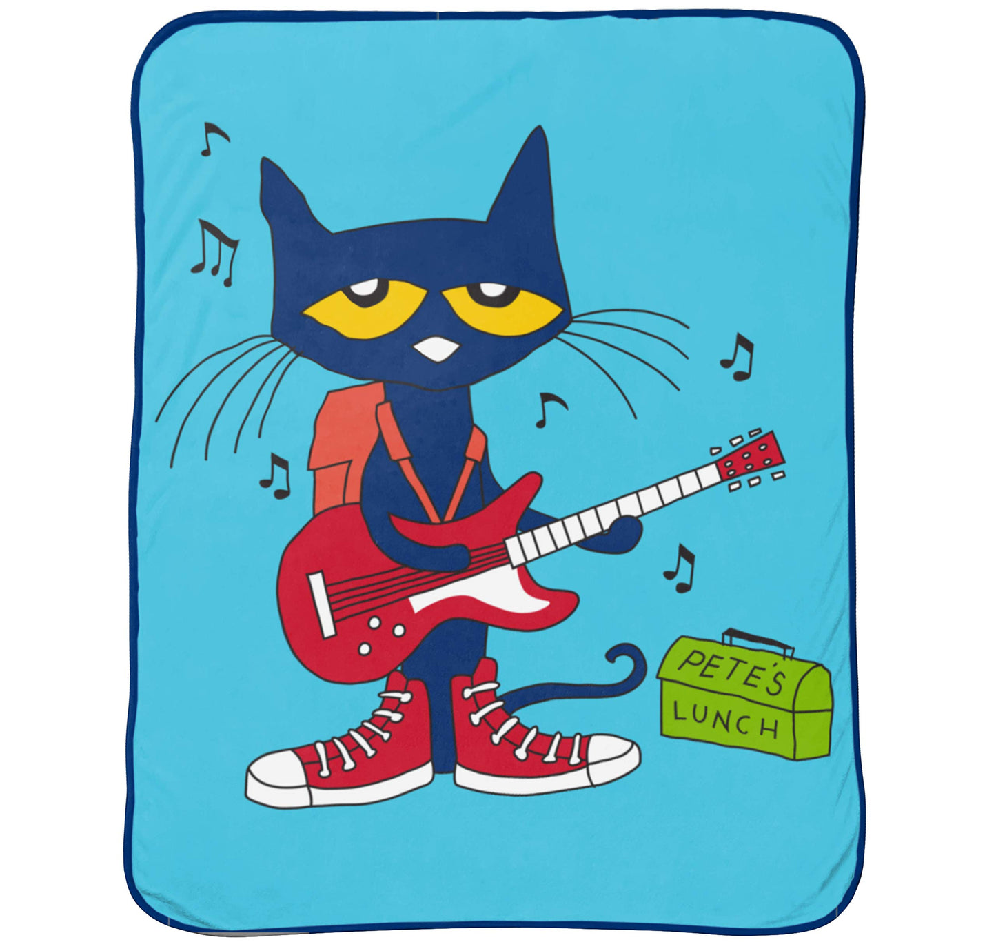 Jay Franco Pete The Cat Rock Out Mini Pillow Buddy and 46 Inch x 60 Inch Throw Set - Kids Super Soft 2 Piece Blanket Set