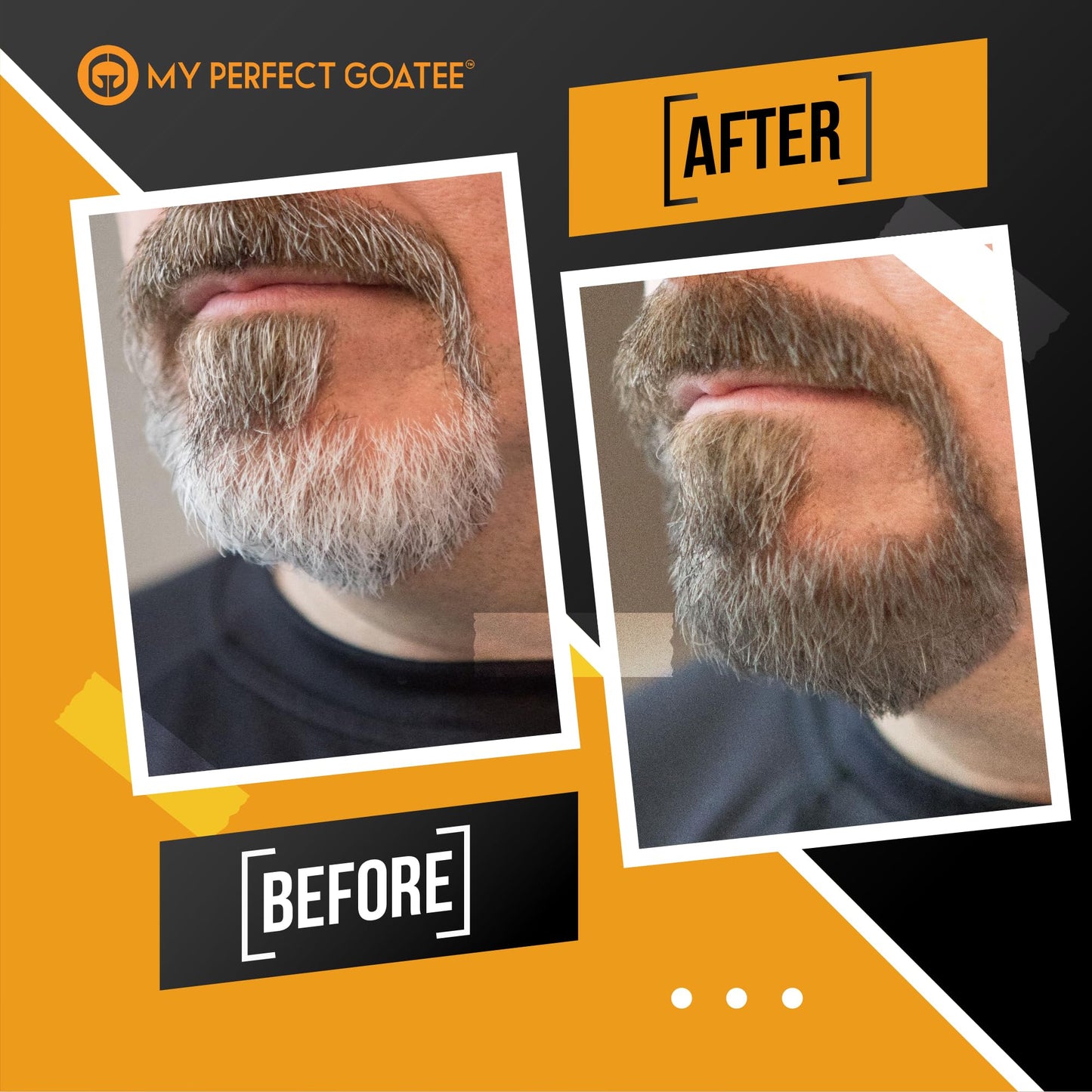 Temporary Beard Color for Men - Natural Gray Coverage - Hypoallergenic, No PPD, Ammonia-Free - 6 Shades - Brush-On - Lasts 24-48 Hours - Goatee