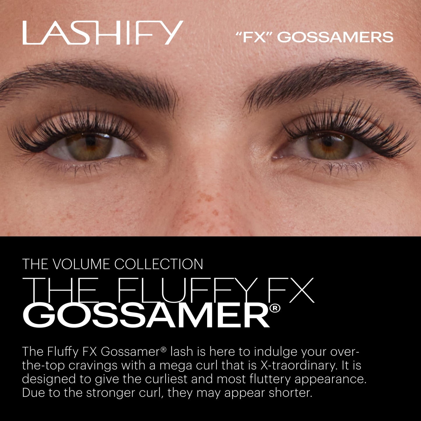 Lashify Fluffy FX 12mm Gossamer DIY Eyelash Extensions Refill, For The Most Curliest and Fluttery Appearance, Chocolate Color, Easy False Lashes