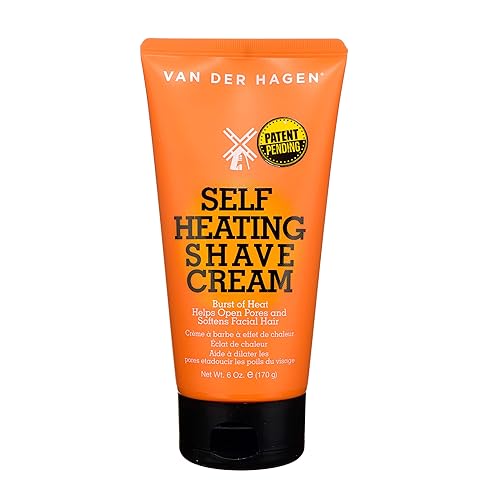 Van Der Hagen Self-Heating Shave Cream - Burst of Warmth Opens Pores and Softens Stubble, 6 oz