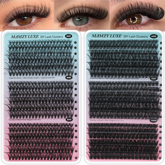 Lash Clusters 708PCS Cluster Eyelash Extensions 10-16MM Wispy Lashes Clusters 30+40+50+60+80+100D Eyelash Clusters Mix Daily Look Fake Eyelashes Beauty and Personal Care Mamzy Luxe Default Title