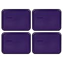 Pyrex 7210-PC 3-Cup Plum Purple Food Storage Replacement Lid (4-Pack) - Made in USA