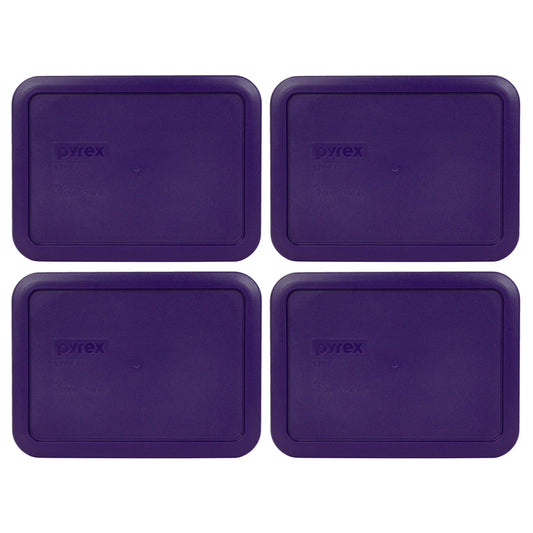 Pyrex 7210-PC 3-Cup Plum Purple Food Storage Replacement Lid (4-Pack) - Made in USA